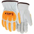 Mcr Safety Gloves, B/C Goat Leather HPPE Liner w/ TPR A5 S, 12PK 36136HPS